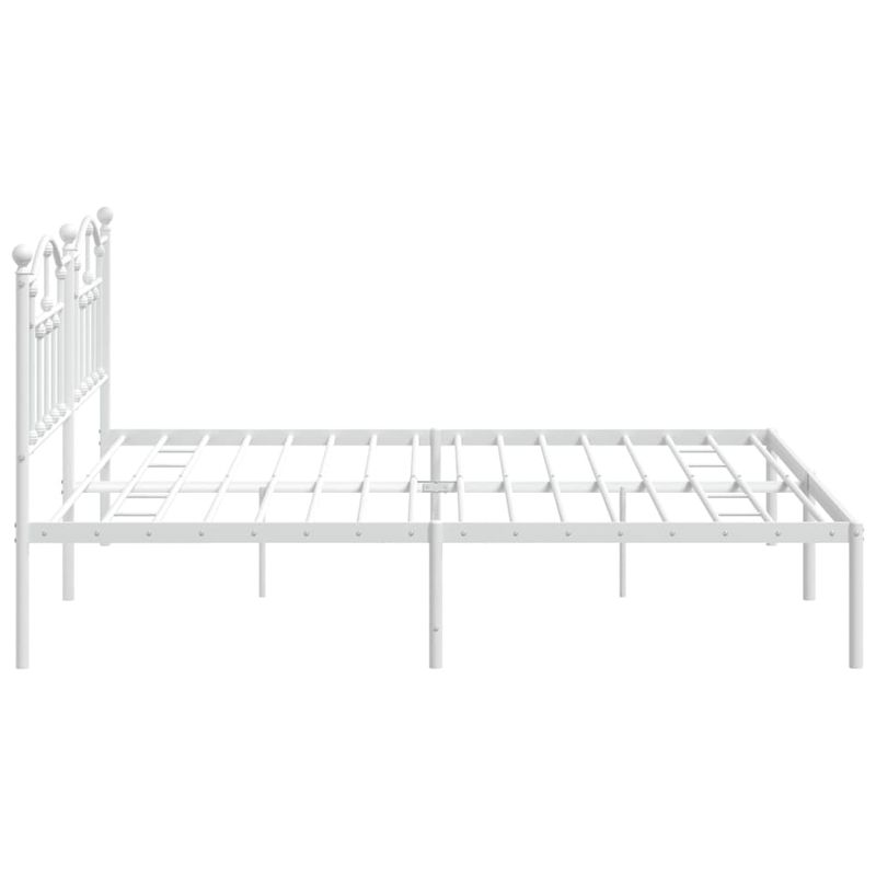 Casa si Gradina - Mobilier - Paturi si accesorii - Paturi - Cadru de pat metalic cu tablie, alb, 200x200 cm - Infinity.ro