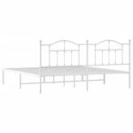 Casa si Gradina - Mobilier - Paturi si accesorii - Paturi - Cadru de pat metalic cu tablie, alb, 200x200 cm - Infinity.ro