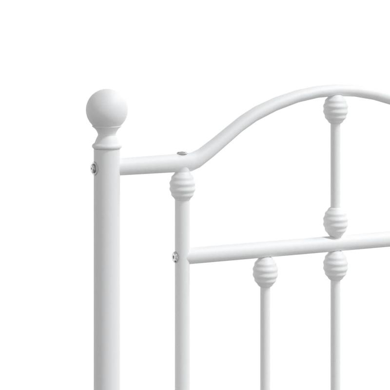 Casa si Gradina - Mobilier - Paturi si accesorii - Paturi - Cadru de pat metalic cu tablie, alb, 200x200 cm - Infinity.ro