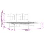 Casa si Gradina - Mobilier - Paturi si accesorii - Paturi - Cadru de pat metalic cu tablie, alb, 200x200 cm - Infinity.ro