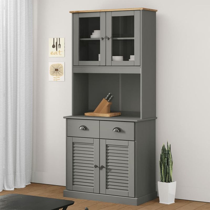Casa si Gradina - Mobilier - Comode si corpuri - Corpuri bucatarie - Dulap inalt VIGO, 78x40x175 cm, lemn masiv de pin, model cu 2 uși - Infinity.ro