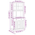 Casa si Gradina - Mobilier - Comode si corpuri - Corpuri bucatarie - Dulap inalt VIGO, 78x40x175 cm, lemn masiv de pin, model cu 2 uși - Infinity.ro