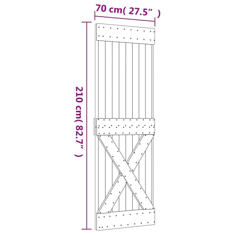 Casa si Gradina - Constructii - Usi interior, exterior si garaj - Usi interior - Usa glisanta cu set de feronerie 70x210 cm, lemn masiv de pin - Infinity.ro