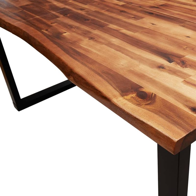Casa si Gradina - Mobilier - Seturi de mobilier - Seturi mese si scaune - Set de masa din 3 piese, margini naturale, lemn masiv de acacia, lungime 160 cm - Infinity.ro