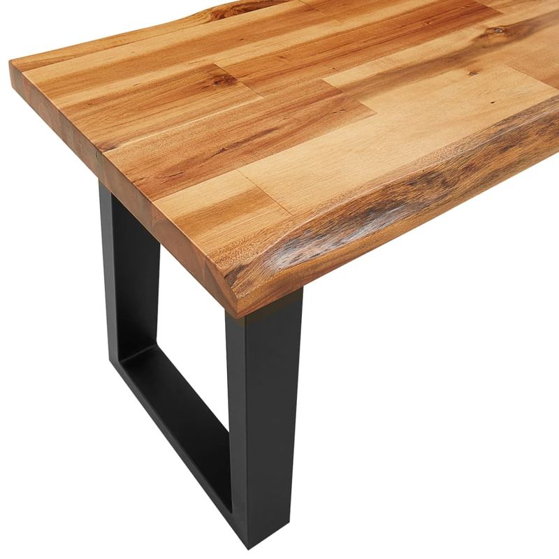 Casa si Gradina - Mobilier - Seturi de mobilier - Seturi mese si scaune - Set de masa din 3 piese, margini naturale, lemn masiv de acacia, lungime 160 cm - Infinity.ro