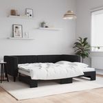 Casa si Gradina - Mobilier - Paturi si accesorii - Paturi - Pat de zi cu extensie, negru, 90x200 cm, catifea - Infinity.ro