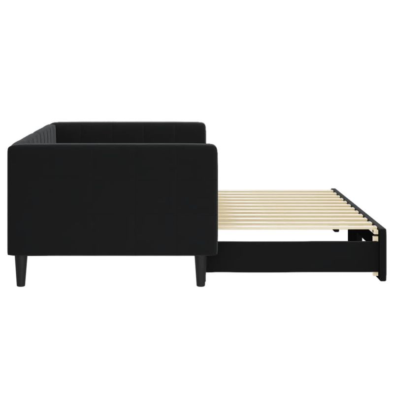 Casa si Gradina - Mobilier - Paturi si accesorii - Paturi - Pat de zi cu extensie, negru, 90x200 cm, catifea - Infinity.ro
