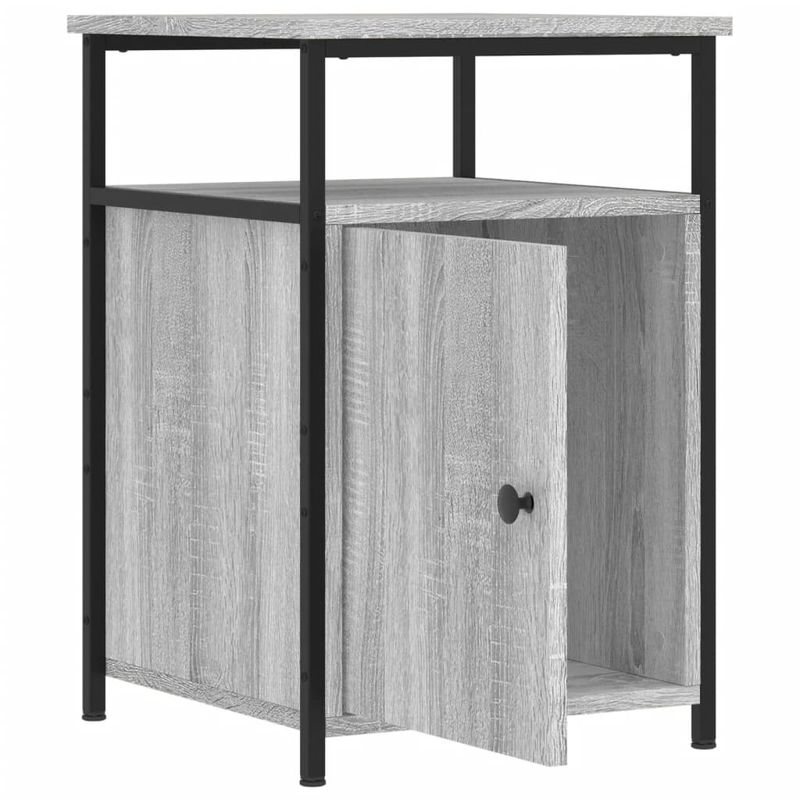 Casa si Gradina - Mobilier - Comode si corpuri - Noptiere - Noptiera, gri sonoma, 40x42x60 cm, lemn prelucrat - Infinity.ro