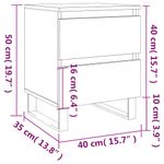 Casa si Gradina - Mobilier - Comode si corpuri - Noptiere - Noptiera, stejar fumuriu, 40x35x50 cm, lemn compozit - Infinity.ro