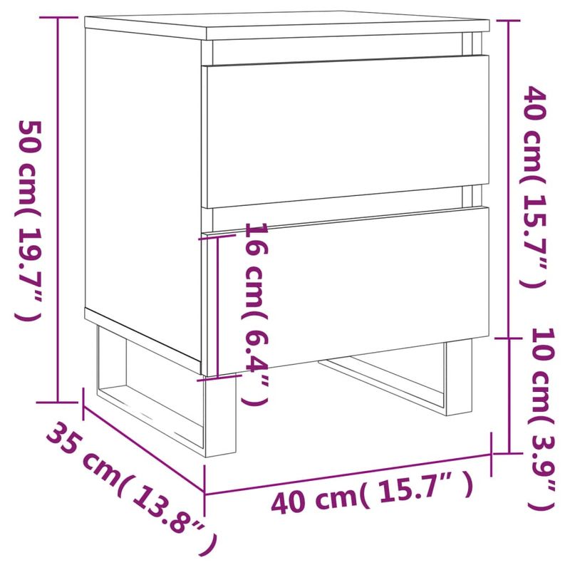 Casa si Gradina - Mobilier - Comode si corpuri - Noptiere - Noptiera, stejar fumuriu, 40x35x50 cm, lemn compozit - Infinity.ro
