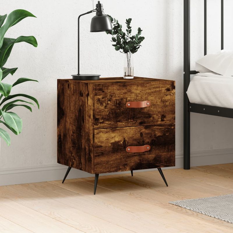 Casa si Gradina - Mobilier - Comode si corpuri - Noptiere - Noptiera, stejar fumuriu, 40x35x47,5 cm, lemn compozit - Infinity.ro