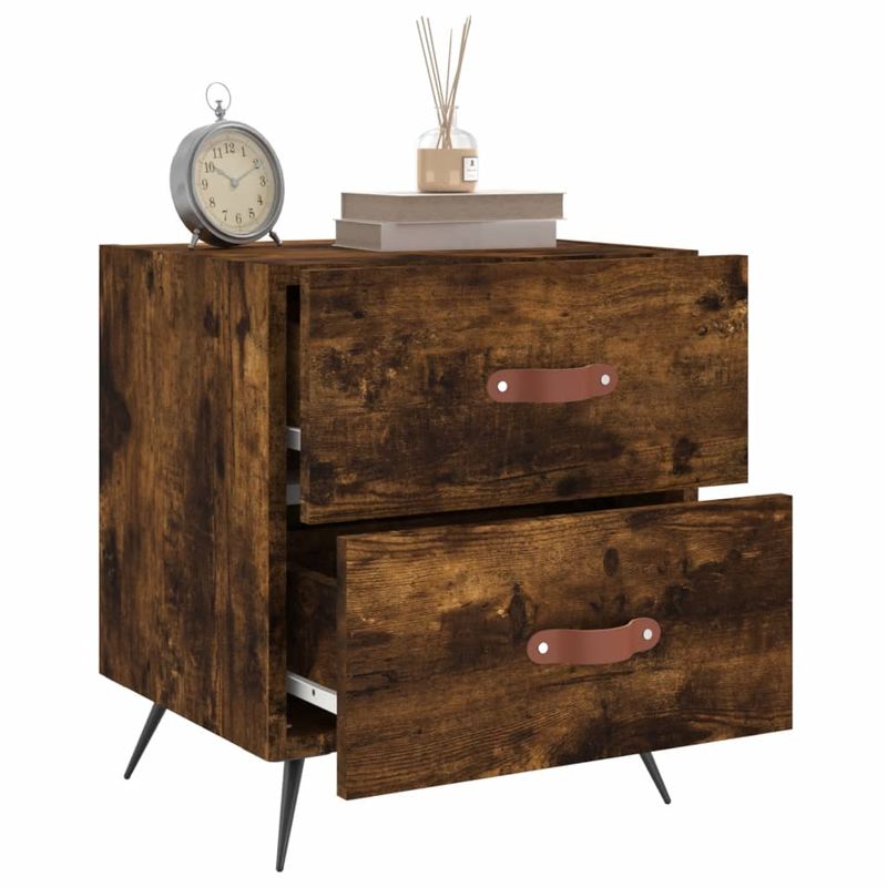Casa si Gradina - Mobilier - Comode si corpuri - Noptiere - Noptiera, stejar fumuriu, 40x35x47,5 cm, lemn compozit - Infinity.ro