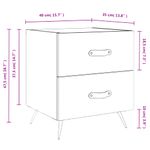 Casa si Gradina - Mobilier - Comode si corpuri - Noptiere - Noptiera, stejar fumuriu, 40x35x47,5 cm, lemn compozit - Infinity.ro