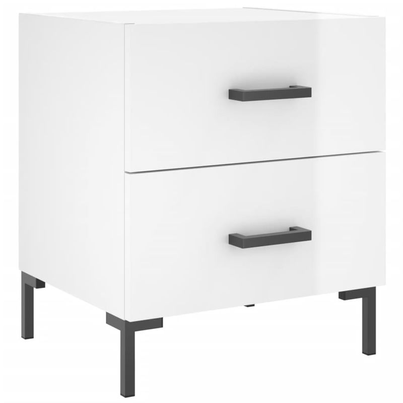 Casa si Gradina - Mobilier - Comode si corpuri - Noptiere - Noptiere, 2 buc., alb extralucios, 40x35x47,5 cm, lemn compozit - Infinity.ro