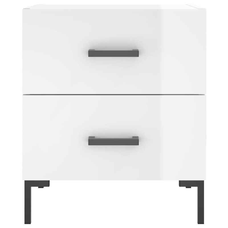 Casa si Gradina - Mobilier - Comode si corpuri - Noptiere - Noptiere, 2 buc., alb extralucios, 40x35x47,5 cm, lemn compozit - Infinity.ro