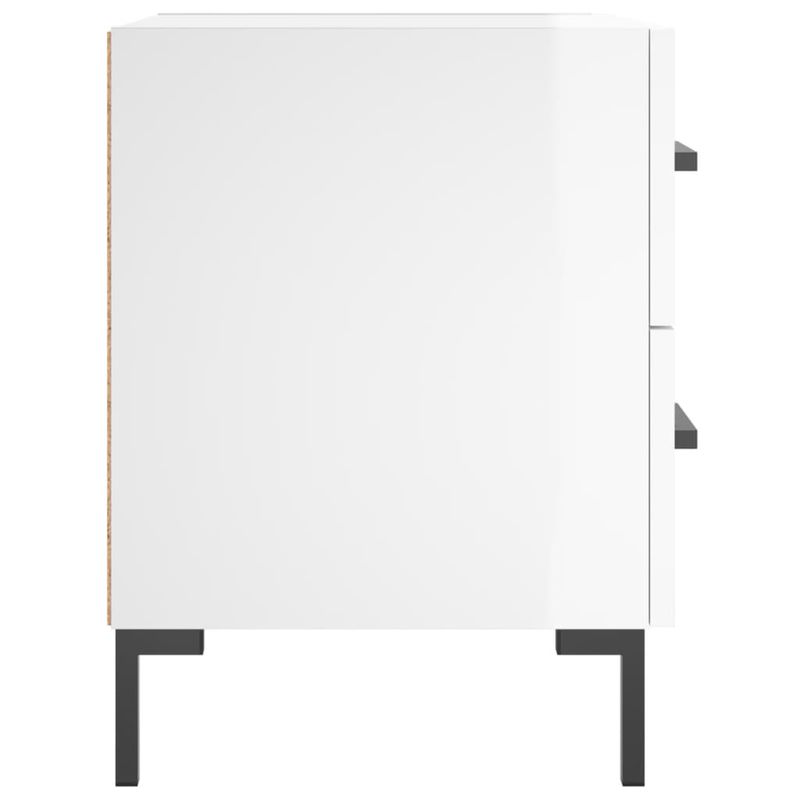 Casa si Gradina - Mobilier - Comode si corpuri - Noptiere - Noptiere, 2 buc., alb extralucios, 40x35x47,5 cm, lemn compozit - Infinity.ro