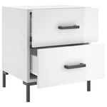 Casa si Gradina - Mobilier - Comode si corpuri - Noptiere - Noptiere, 2 buc., alb extralucios, 40x35x47,5 cm, lemn compozit - Infinity.ro