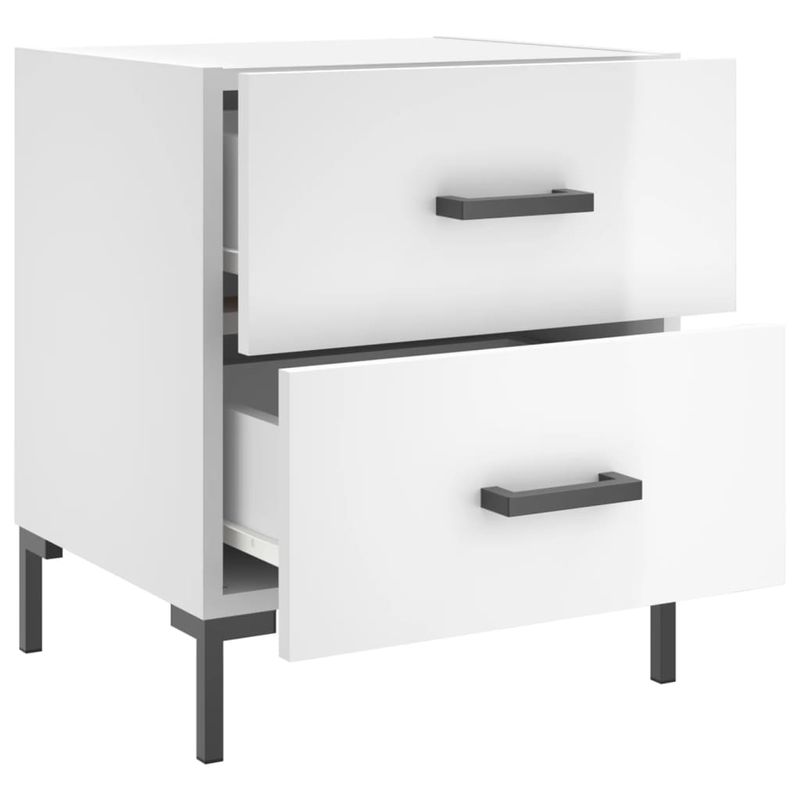 Casa si Gradina - Mobilier - Comode si corpuri - Noptiere - Noptiere, 2 buc., alb extralucios, 40x35x47,5 cm, lemn compozit - Infinity.ro