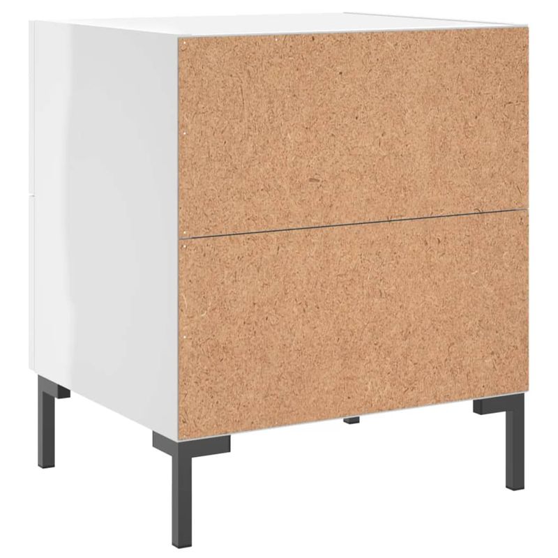 Casa si Gradina - Mobilier - Comode si corpuri - Noptiere - Noptiere, 2 buc., alb extralucios, 40x35x47,5 cm, lemn compozit - Infinity.ro