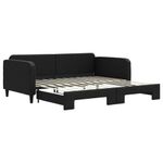 Casa si Gradina - Mobilier - Paturi si accesorii - Paturi - Pat de zi cu extensie, negru, 100x200 cm, textil - Infinity.ro