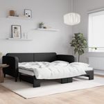 Casa si Gradina - Mobilier - Paturi si accesorii - Paturi - Pat de zi cu extensie, negru, 100x200 cm, textil - Infinity.ro