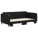 Casa si Gradina - Mobilier - Paturi si accesorii - Paturi - Pat de zi cu extensie, negru, 100x200 cm, textil - Infinity.ro