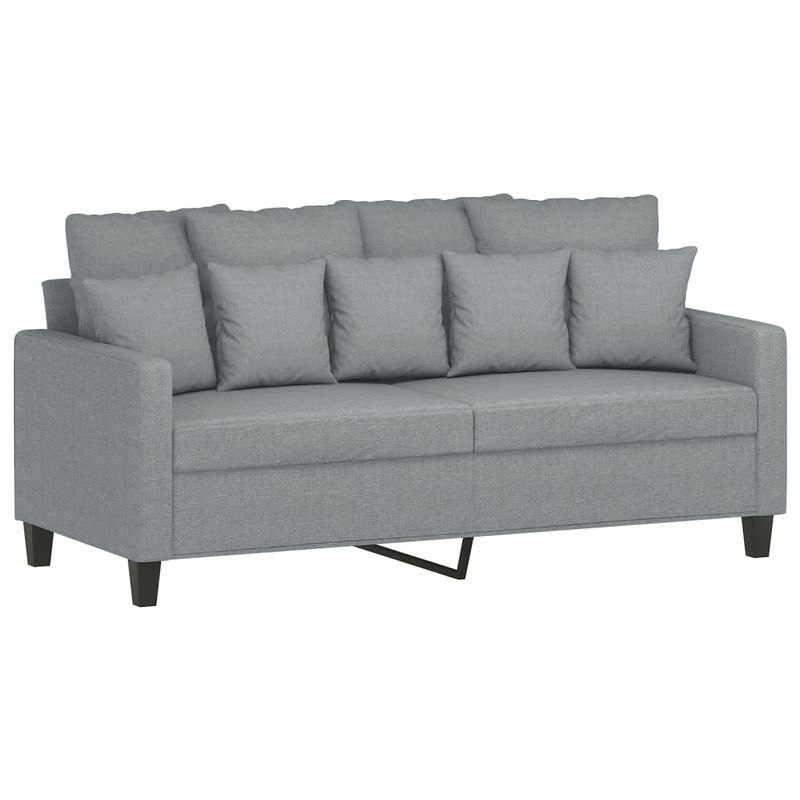 Casa si Gradina - Mobilier - Seturi de mobilier - Seturi living - Set de canapele cu perne, 3 piese, gri deschis, textil - Infinity.ro
