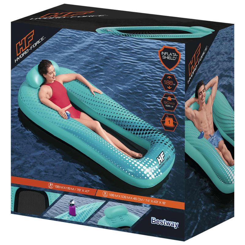 Jucarii, Copii si Bebe - Jucarii si jocuri - Jucarii de exterior - Saltele si mingi pentru plaja - Bestway Sezlong plutitor Hydro Force Sol Venture albastru 188x109 cm - Infinity.ro