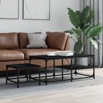 Casa si Gradina - Mobilier - Mese si birouri - Masute de cafea - Mese suprapuse de cafea, 2 buc, negru, lemn prelucrat - Infinity.ro