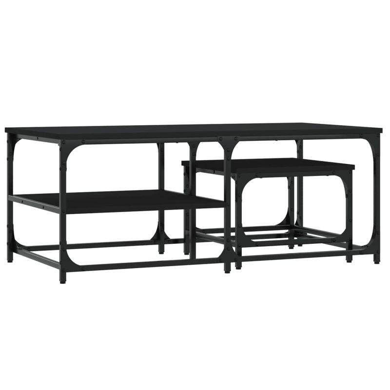 Casa si Gradina - Mobilier - Mese si birouri - Masute de cafea - Mese suprapuse de cafea, 2 buc, negru, lemn prelucrat - Infinity.ro