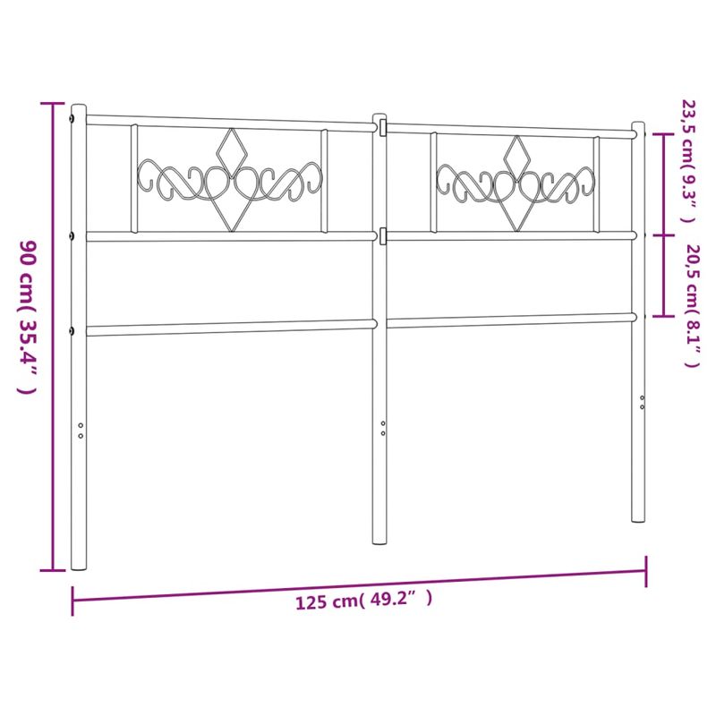 Casa si Gradina - Mobilier - Paturi si accesorii - Accesorii paturi - Tablie de pat metalica, alb, 120 cm - Infinity.ro