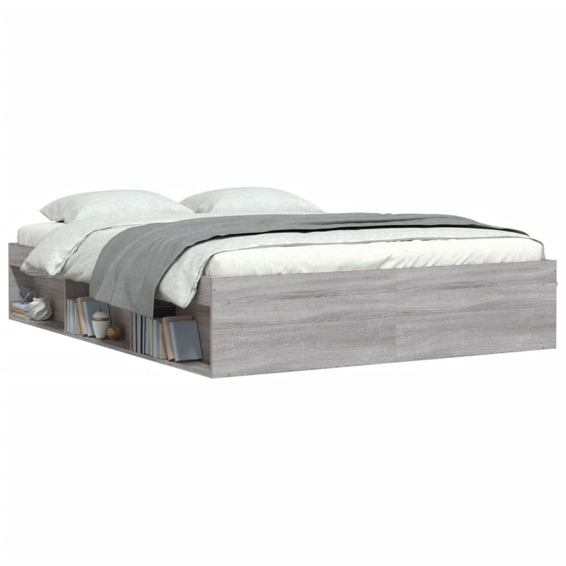 Casa si Gradina - Mobilier - Paturi si accesorii - Paturi - Cadru de pat King Size, sonoma gri, 150x200 cm - Infinity.ro