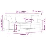 Casa si Gradina - Mobilier - Canapele si coltare - Canapele - Canapea cu 3 locuri cu pernute, rosu vin, 180 cm, textil - Infinity.ro