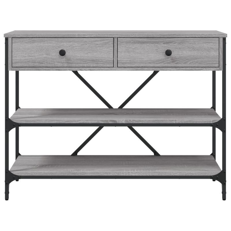 Casa si Gradina - Mobilier - Comode si corpuri - Console - Masa consola cu sertare si rafturi sonoma gri lemn prelucrat - Infinity.ro