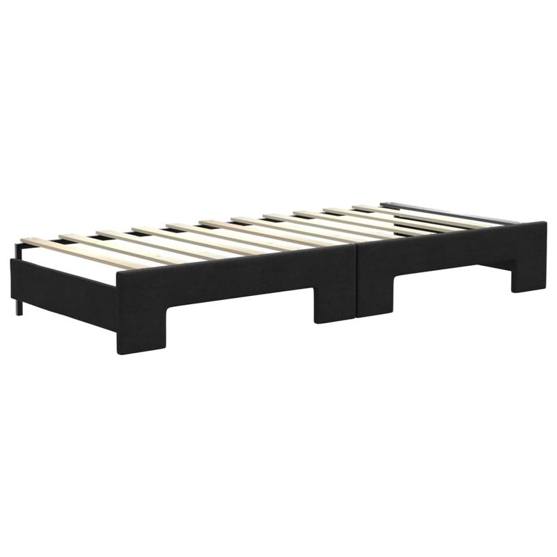 Casa si Gradina - Mobilier - Paturi si accesorii - Paturi - Pat de zi cu extensie si sertare, negru, 80x200 cm, textil - Infinity.ro