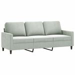 Casa si Gradina - Mobilier - Canapele si coltare - Canapele - Canapea cu 3 locuri si taburet, gri deschis, 180 cm, catifea - Infinity.ro