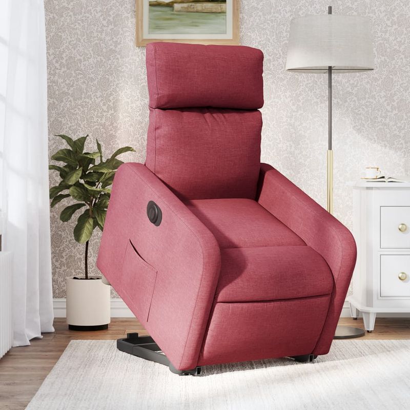 Casa si Gradina - Mobilier - Scaune si fotolii - Fotolii - Fotoliu electric rabatabil cu ridicare, rosu vin, textil - Infinity.ro