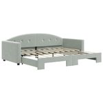 Casa si Gradina - Mobilier - Paturi si accesorii - Paturi - Pat de zi cu extensie, gri deschis, 90x190 cm, catifea - Infinity.ro