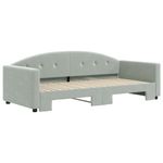 Casa si Gradina - Mobilier - Paturi si accesorii - Paturi - Pat de zi cu extensie, gri deschis, 90x190 cm, catifea - Infinity.ro