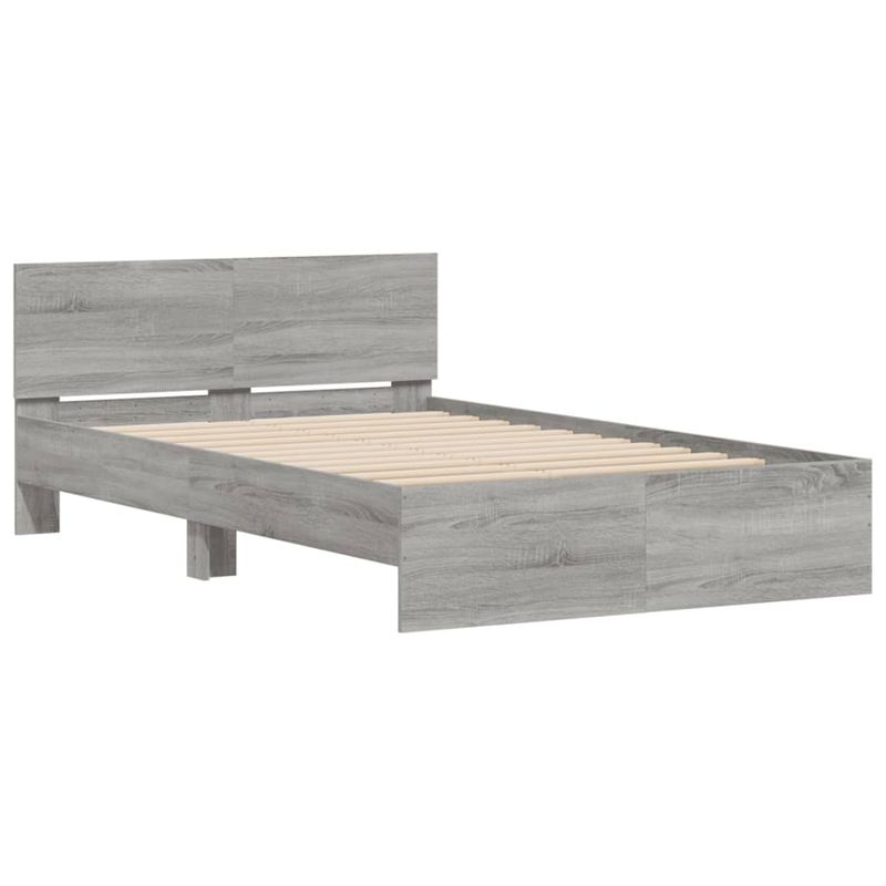 Casa si Gradina - Mobilier - Paturi si accesorii - Paturi - Cadru de pat cu tablie, gri sonoma, 120x200 cm - Infinity.ro