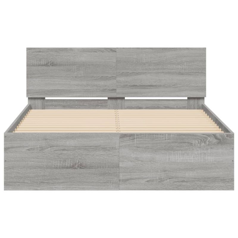 Casa si Gradina - Mobilier - Paturi si accesorii - Paturi - Cadru de pat cu tablie, gri sonoma, 120x200 cm - Infinity.ro