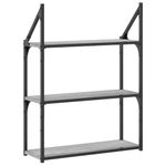 Casa si Gradina - Mobilier - Biblioteci si rafturi - Rafturi - Raft cu 3 niveluri, gri sonoma, 60x21x78,5 cm, lemn prelucrat - Infinity.ro