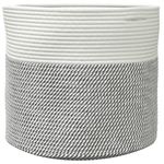 Casa si Gradina - Mobilier - Organizare si depozitare - Cutii depozitare - Cos de depozitare, gri și alb, diametru 40x35 cm, bumbac - Infinity.ro
