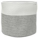 Casa si Gradina - Mobilier - Organizare si depozitare - Cutii depozitare - Cos de depozitare, gri și alb, diametru 40x35 cm, bumbac - Infinity.ro