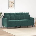 Casa si Gradina - Mobilier - Canapele si coltare - Canapele - Canapea cu 2 locuri, verde inchis, 140 cm, catifea - Infinity.ro