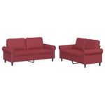Casa si Gradina - Mobilier - Seturi de mobilier - Seturi living - Set de canapele cu perne, 2 piese, rosu vin, piele ecologica - Infinity.ro