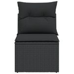 Casa si Gradina - Gradina si terasa - Mobilier exterior - Canapele si fotolii gradina - Canapea de gradina fara cotiere, cu perne, negru, poliratan - Infinity.ro