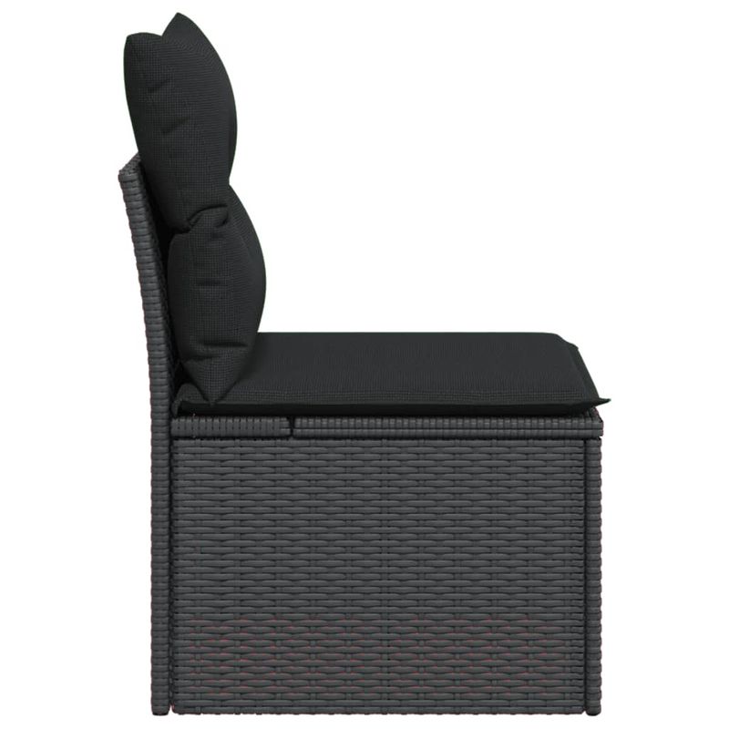 Casa si Gradina - Gradina si terasa - Mobilier exterior - Canapele si fotolii gradina - Canapea de gradina fara cotiere, cu perne, negru, poliratan - Infinity.ro