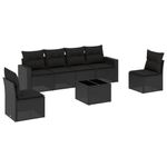 Casa si Gradina - Gradina si terasa - Mobilier exterior - Canapele si fotolii gradina - Set canapele de gradina cu perne, 7 piese, negru, poliratan - Infinity.ro