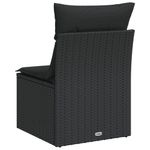 Casa si Gradina - Gradina si terasa - Mobilier exterior - Canapele si fotolii gradina - Canapea de gradina fara cotiere, cu perne, negru, poliratan - Infinity.ro
